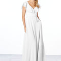 Flutter Sleeve Chiffon Bridesmaid Dress Madeline Gardner