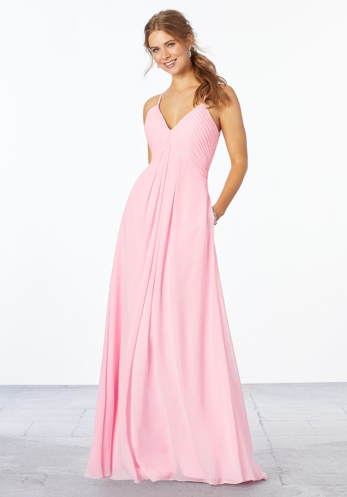 Chiffon Bridesmaid Dress with Keyhole Back Madeline Gardner