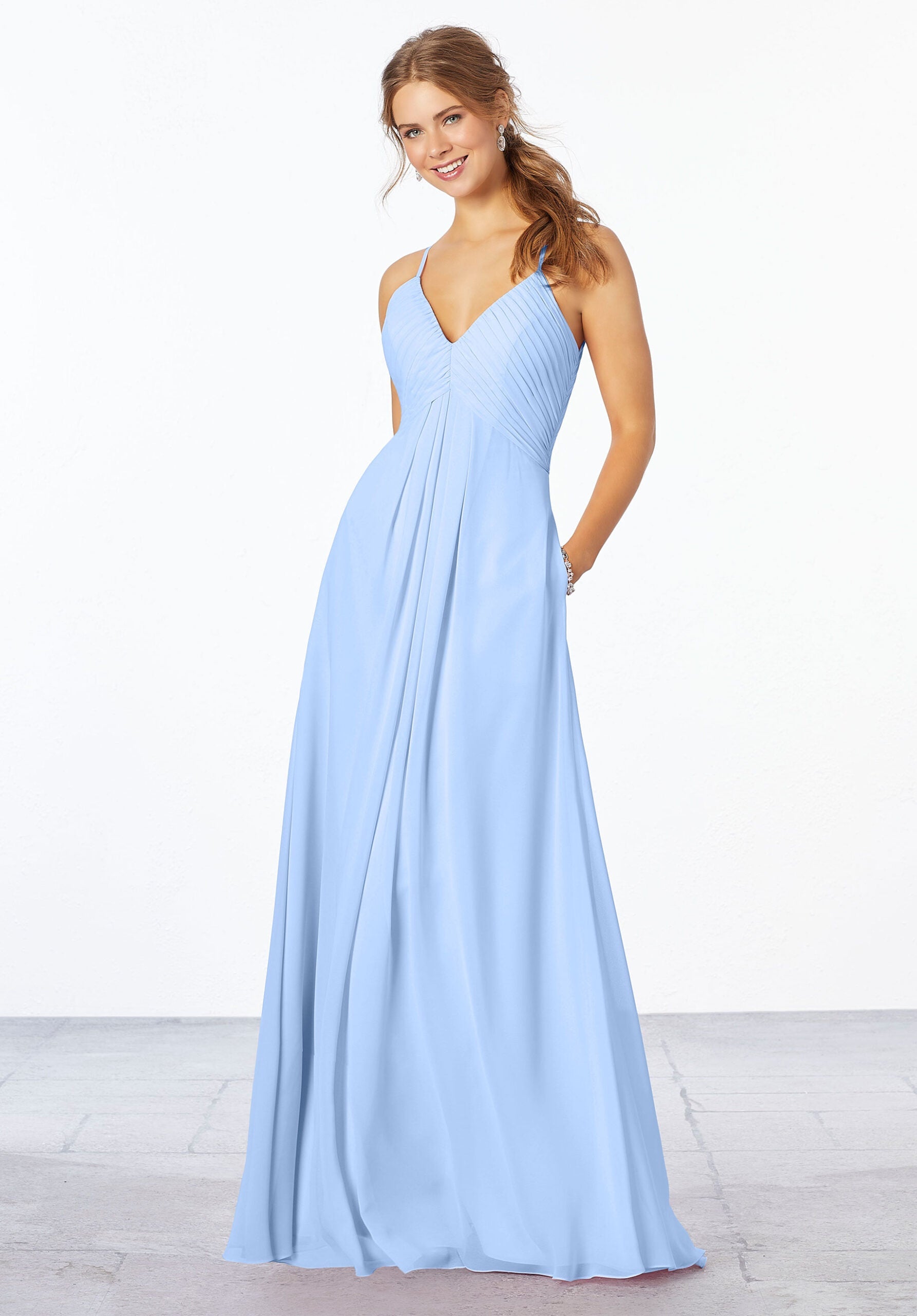 Chiffon Bridesmaid Dress with Keyhole Back Madeline Gardner