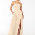Chiffon Bridesmaid Dress with Front Slit and Keyhole Back Madeline Gardner