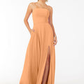 Chiffon Bridesmaid Dress with Front Slit and Keyhole Back Madeline Gardner