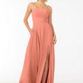 Chiffon Bridesmaid Dress with Front Slit and Keyhole Back Madeline Gardner