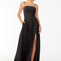Chiffon Bridesmaid Dress with Front Slit and Keyhole Back Madeline Gardner