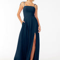 Chiffon Bridesmaid Dress with Front Slit and Keyhole Back Madeline Gardner