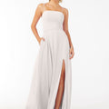 Chiffon Bridesmaid Dress with Front Slit and Keyhole Back Madeline Gardner
