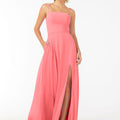 Chiffon Bridesmaid Dress with Front Slit and Keyhole Back Madeline Gardner