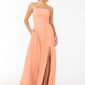 Chiffon Bridesmaid Dress with Front Slit and Keyhole Back Madeline Gardner