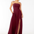 Chiffon Bridesmaid Dress with Front Slit and Keyhole Back Madeline Gardner