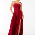 Chiffon Bridesmaid Dress with Front Slit and Keyhole Back Madeline Gardner