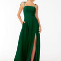 Chiffon Bridesmaid Dress with Front Slit and Keyhole Back Madeline Gardner