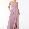 Chiffon Bridesmaid Dress with Front Slit and Keyhole Back Madeline Gardner