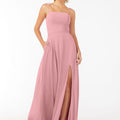 Chiffon Bridesmaid Dress with Front Slit and Keyhole Back Madeline Gardner