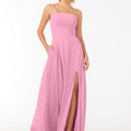 Chiffon Bridesmaid Dress with Front Slit and Keyhole Back Madeline Gardner