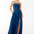 Chiffon Bridesmaid Dress with Front Slit and Keyhole Back Madeline Gardner