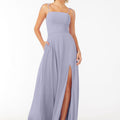 Chiffon Bridesmaid Dress with Front Slit and Keyhole Back Madeline Gardner