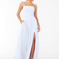 Chiffon Bridesmaid Dress with Front Slit and Keyhole Back Madeline Gardner