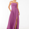Chiffon Bridesmaid Dress with Front Slit and Keyhole Back Madeline Gardner