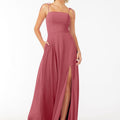 Chiffon Bridesmaid Dress with Front Slit and Keyhole Back Madeline Gardner