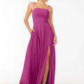 Chiffon Bridesmaid Dress with Front Slit and Keyhole Back Madeline Gardner
