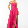 Chiffon Bridesmaid Dress with Front Slit and Keyhole Back Madeline Gardner