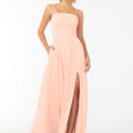 Chiffon Bridesmaid Dress with Front Slit and Keyhole Back Madeline Gardner