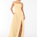 Chiffon Bridesmaid Dress with Front Slit and Keyhole Back Madeline Gardner