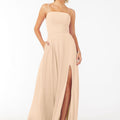 Chiffon Bridesmaid Dress with Front Slit and Keyhole Back Madeline Gardner