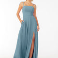 Chiffon Bridesmaid Dress with Front Slit and Keyhole Back Madeline Gardner