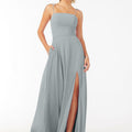 Chiffon Bridesmaid Dress with Front Slit and Keyhole Back Madeline Gardner