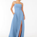 Chiffon Bridesmaid Dress with Front Slit and Keyhole Back Madeline Gardner