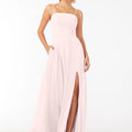 Chiffon Bridesmaid Dress with Front Slit and Keyhole Back Madeline Gardner