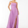 Chiffon Bridesmaid Dress with Front Slit and Keyhole Back Madeline Gardner