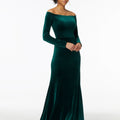 Off-The-Shoulder Lustrous Velvet Bridesmaid Dress Madeline Gardner