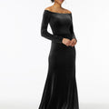 Off-The-Shoulder Lustrous Velvet Bridesmaid Dress Madeline Gardner