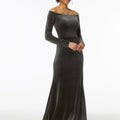 Off-The-Shoulder Lustrous Velvet Bridesmaid Dress Madeline Gardner