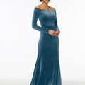 Off-The-Shoulder Lustrous Velvet Bridesmaid Dress Madeline Gardner
