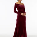 Off-The-Shoulder Lustrous Velvet Bridesmaid Dress Madeline Gardner