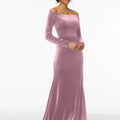 Off-The-Shoulder Lustrous Velvet Bridesmaid Dress Madeline Gardner