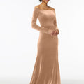 Off-The-Shoulder Lustrous Velvet Bridesmaid Dress Madeline Gardner