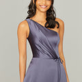 Draped Silky Satin Bridesmaid Dress with Tied Waist Madeline Gardner