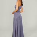 Draped Silky Satin Bridesmaid Dress with Tied Waist Madeline Gardner