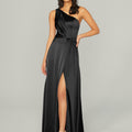 Draped Silky Satin Bridesmaid Dress with Tied Waist Madeline Gardner