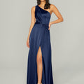 Draped Silky Satin Bridesmaid Dress with Tied Waist Madeline Gardner