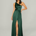 Draped Silky Satin Bridesmaid Dress with Tied Waist Madeline Gardner