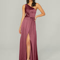 Draped Silky Satin Bridesmaid Dress with Tied Waist Madeline Gardner