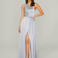 Draped Silky Satin Bridesmaid Dress with Tied Waist Madeline Gardner