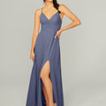 Ruched Chiffon Bridesmaid Dress with Tie Back Detail Madeline Gardner