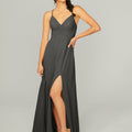 Ruched Chiffon Bridesmaid Dress with Tie Back Detail Madeline Gardner