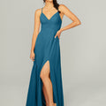 Ruched Chiffon Bridesmaid Dress with Tie Back Detail Madeline Gardner