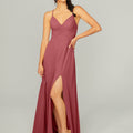 Ruched Chiffon Bridesmaid Dress with Tie Back Detail Madeline Gardner